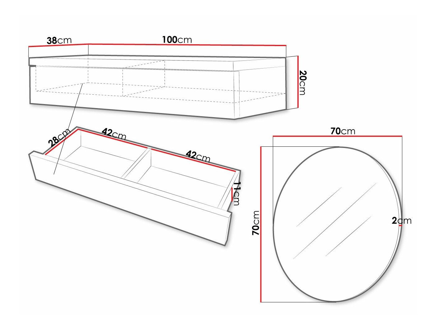 Coiffeuse Providence 188 (Blanc + Blanc brillant)