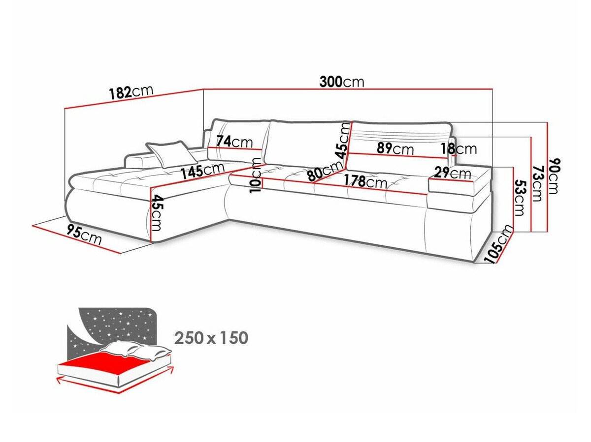 Canapé d'angle Temple 100 (Soft 066 + Lawa 02)