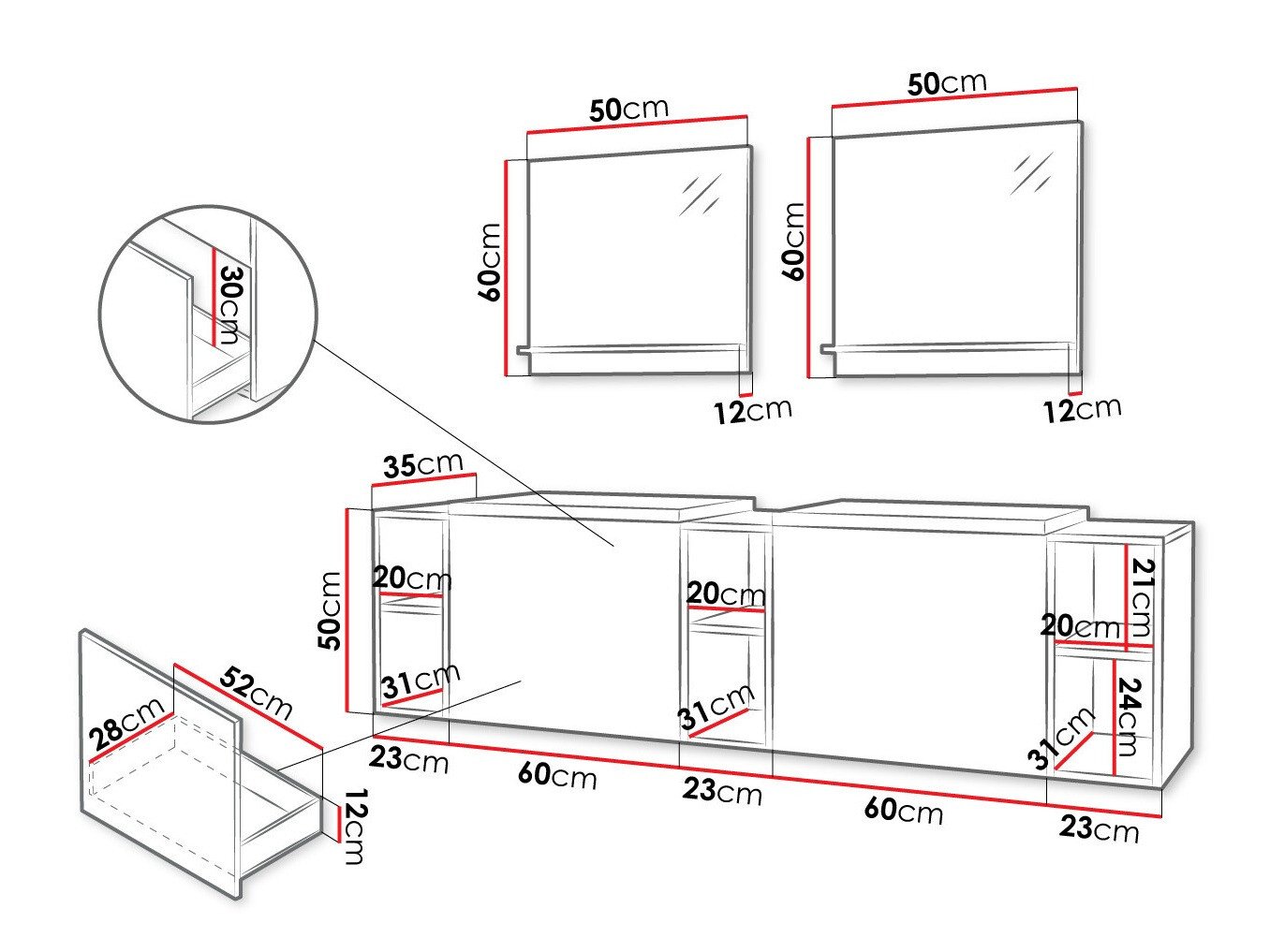 Ensemble de salle de bain Comfivo Livciro 104 (Blanc)