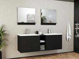 Ensemble de salle de bain Comfivo Livciro 105 (Noir + Graphite)
