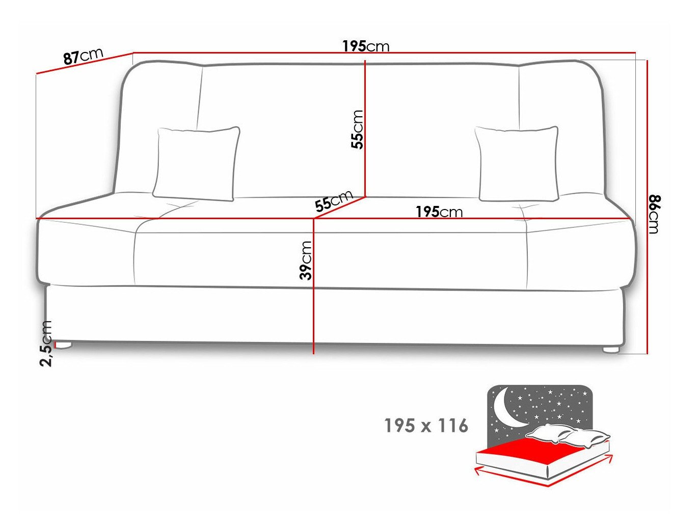 Canapé convertible Comfivo Cera III (Poso 05)