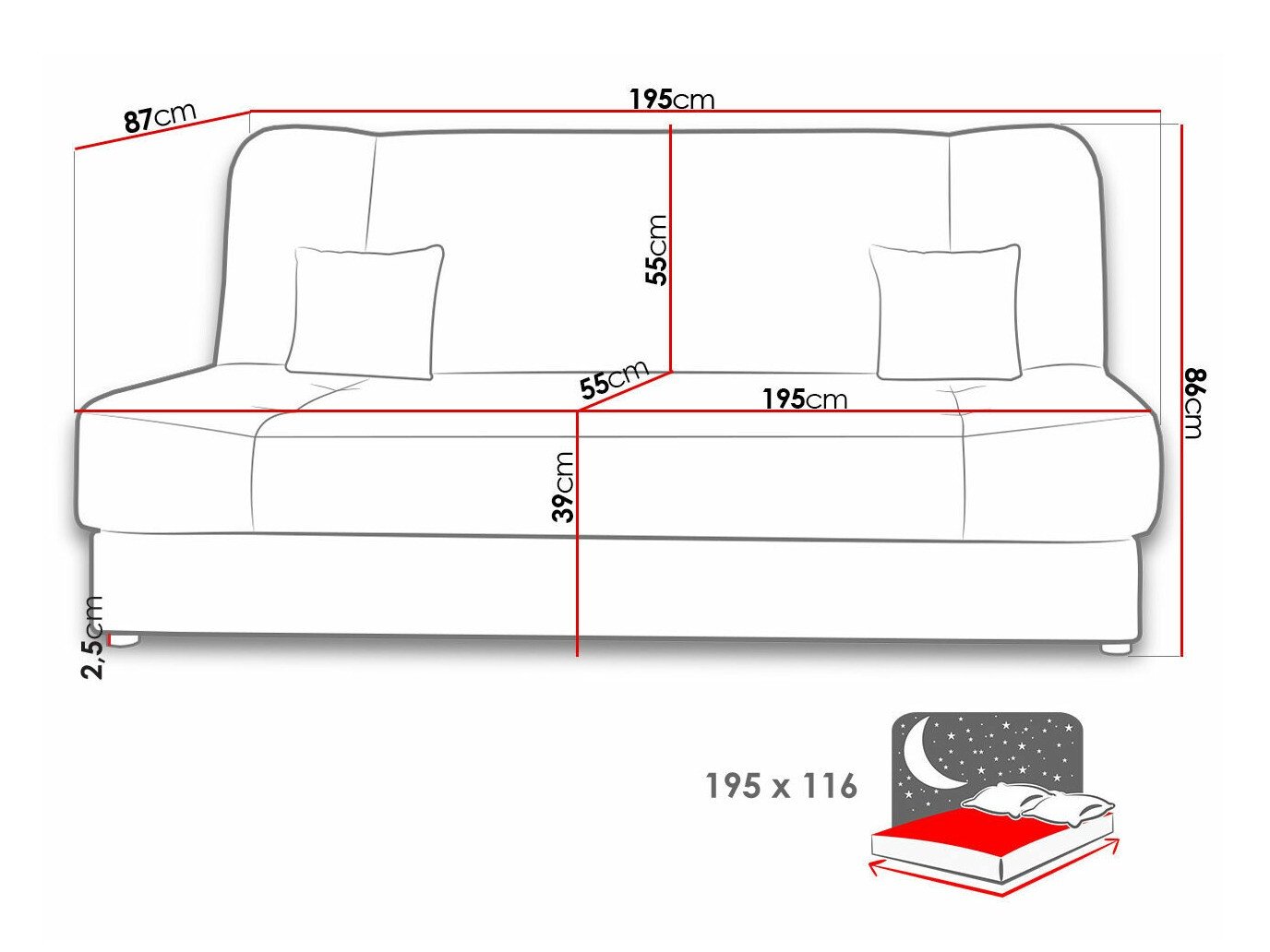 Canapé convertible Comfivo Cera III (Poso 14)