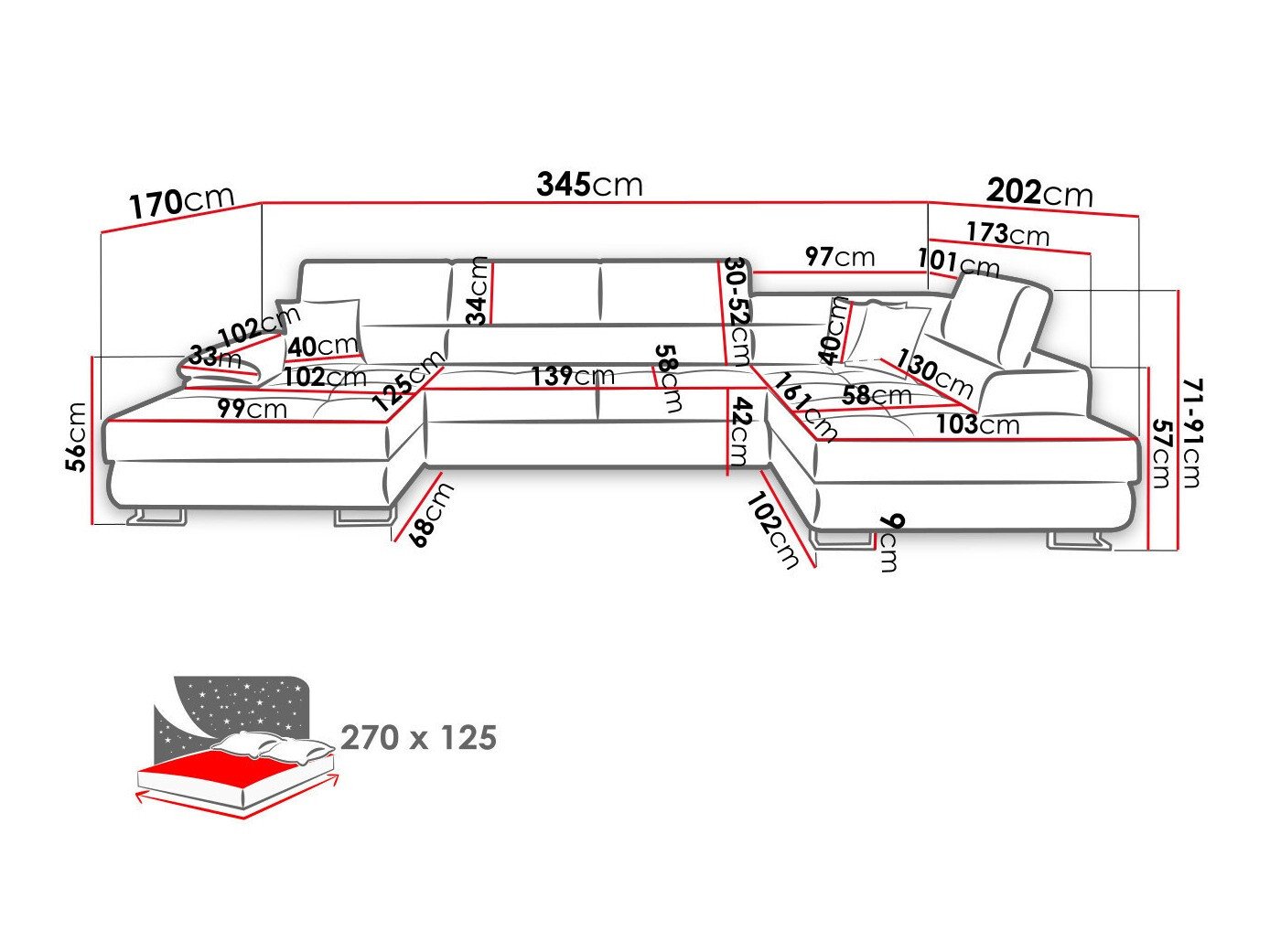 Canapé d'angle Comfivo Ruta (Poso 100)