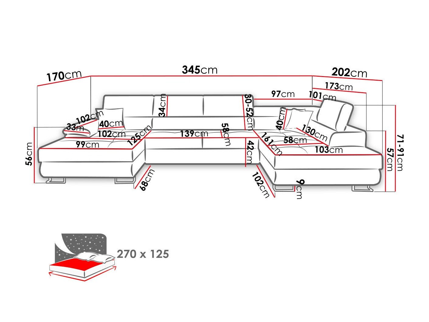 Canapé d'angle Comfivo Ruta (Poso 100)