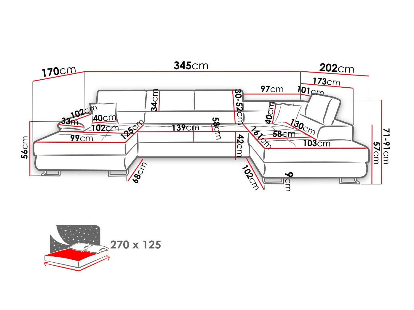 Canapé d'angle Comfivo Ruta (Poso 110)