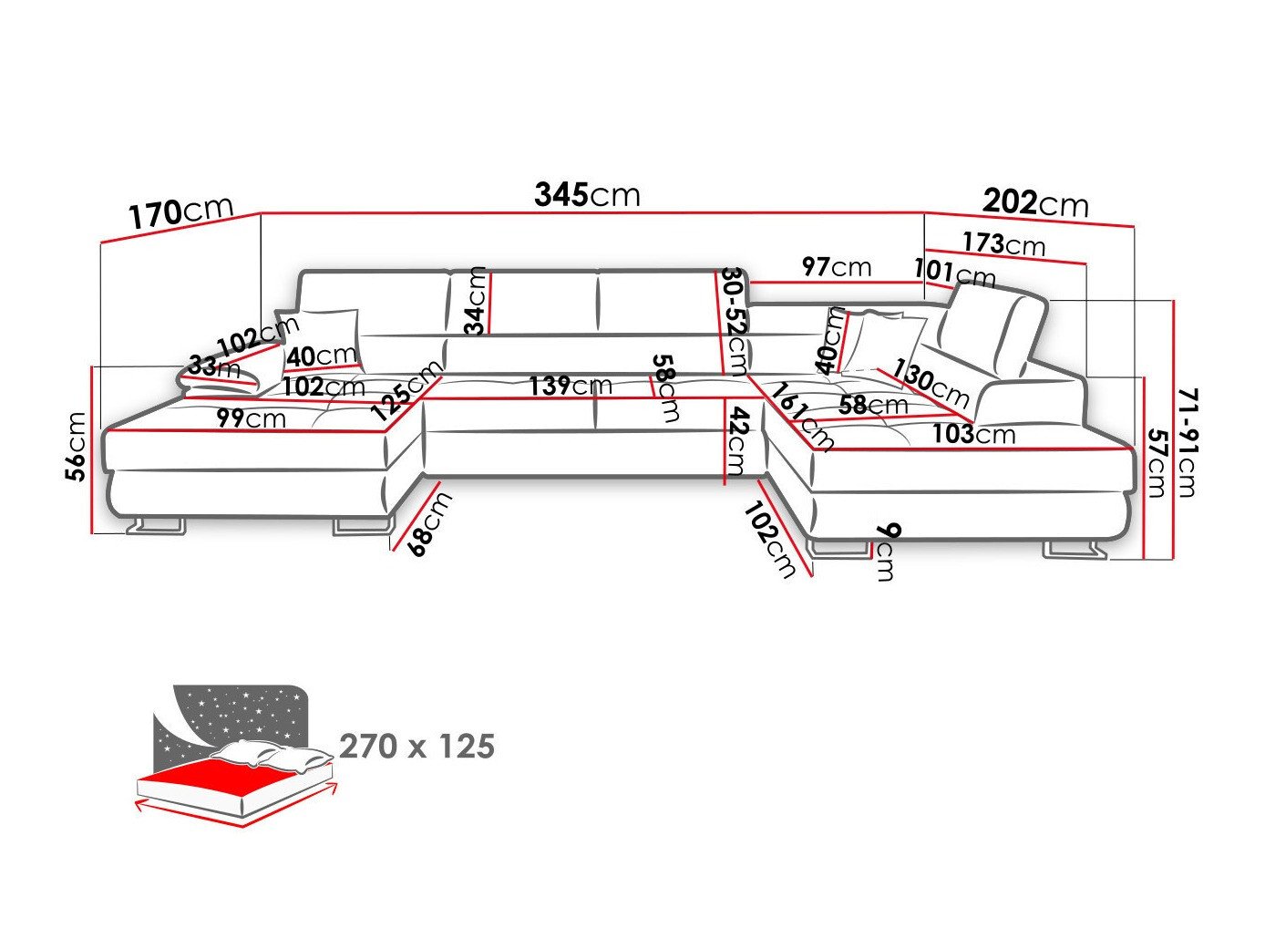 Canapé d'angle Comfivo Ruta (Poso 135)