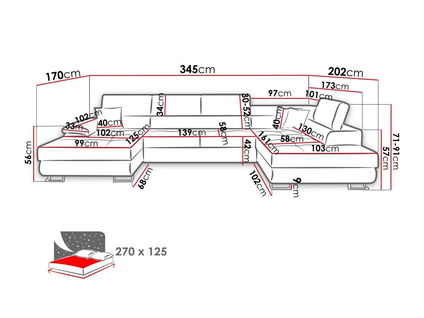 Canapé d'angle Comfivo Ruta (Poso 14)