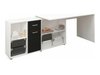 Bureau d'angle Gilroy 113 (Blanc + Noir brillant)