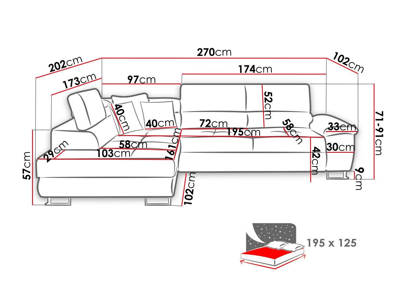 Canapé d'angle Comfivo Ruta I (Poso 01)
