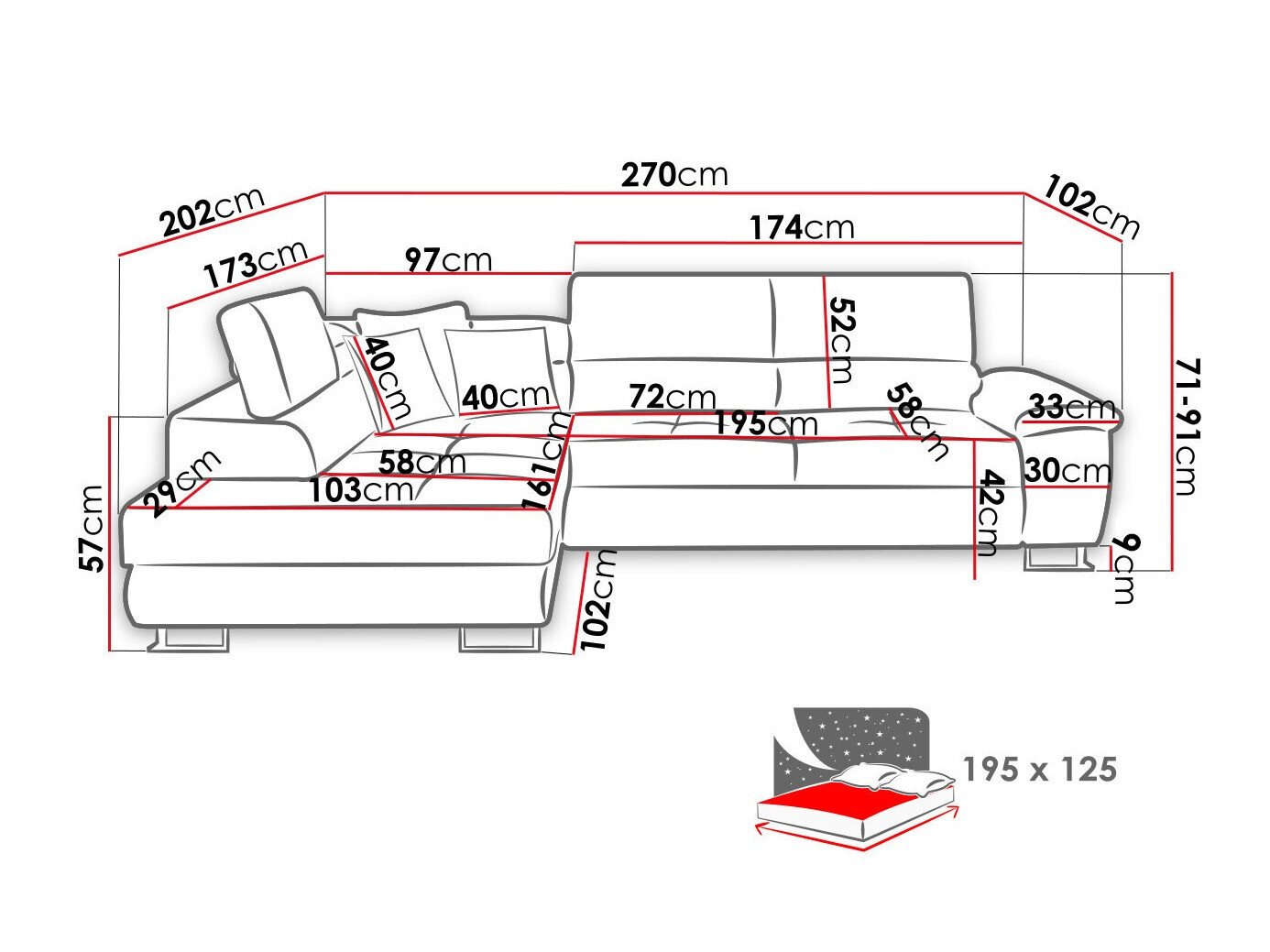 Canapé d'angle Comfivo Ruta I (Poso 110)