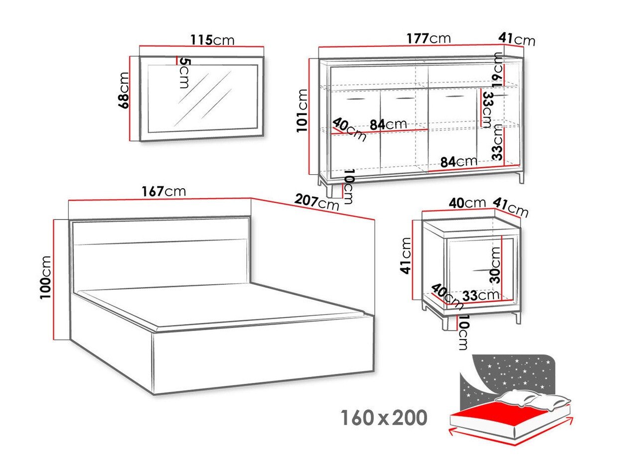 Ensemble de chambre Etrmoni 122 (Clair bois)