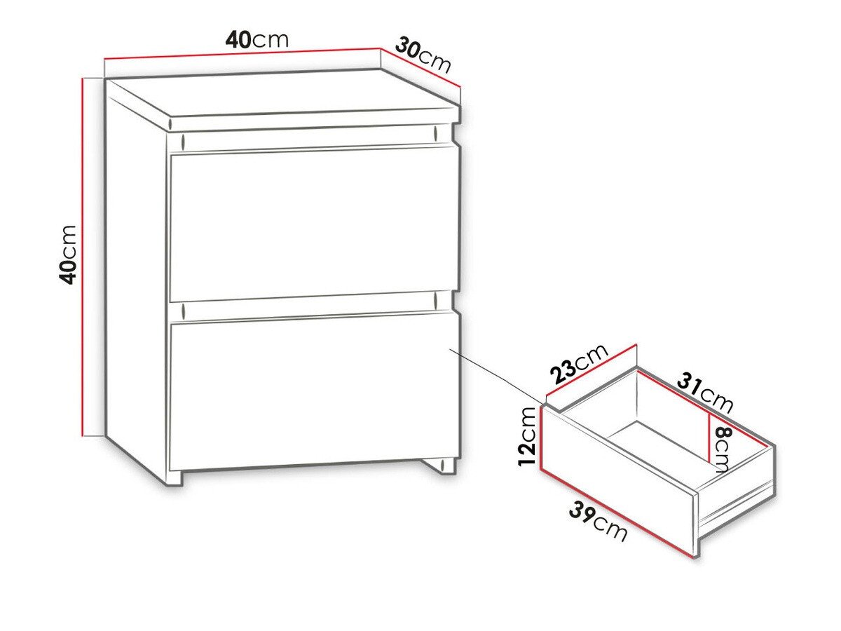Table de chevet Comfivo 158 (Blanc)