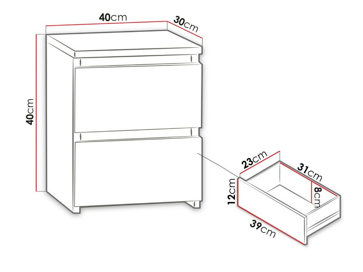 Table de chevet Comfivo Structor I (Noir)