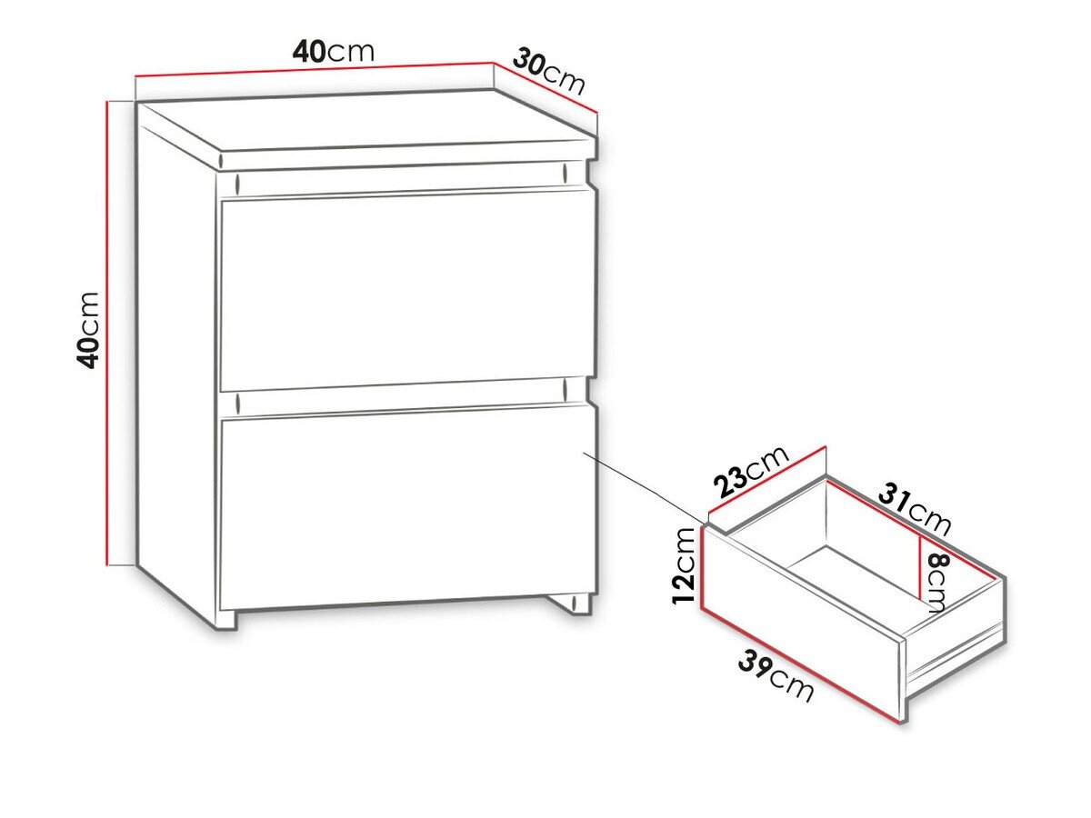 Table de chevet Comfivo Structor I (Sonoma chêne)