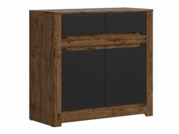 Commode Ophevaru 100 (Noir mat + April chêne)