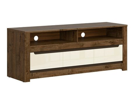 Meuble TV Ophevaru 108 (Crème brillante + April chêne)