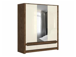 Armoire Ophevaru 114 (Crème brillante + April chêne)