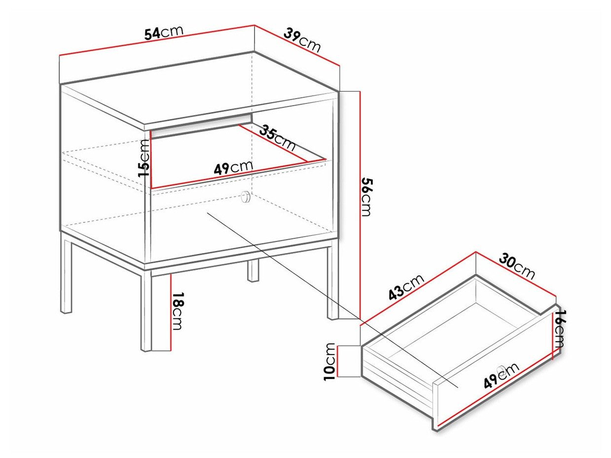 Table de chevet Romveri 106 (Blanc)