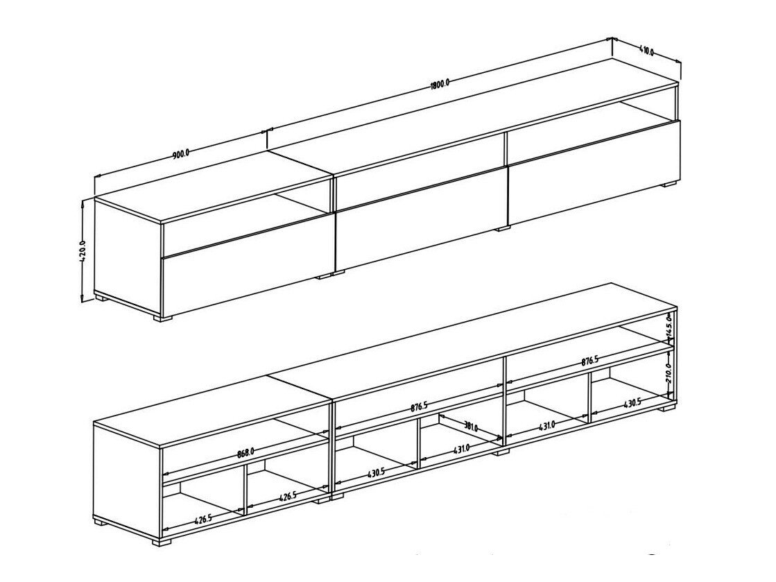 Meuble TV Serodeu 105 (Noyer + Brun foncé)
