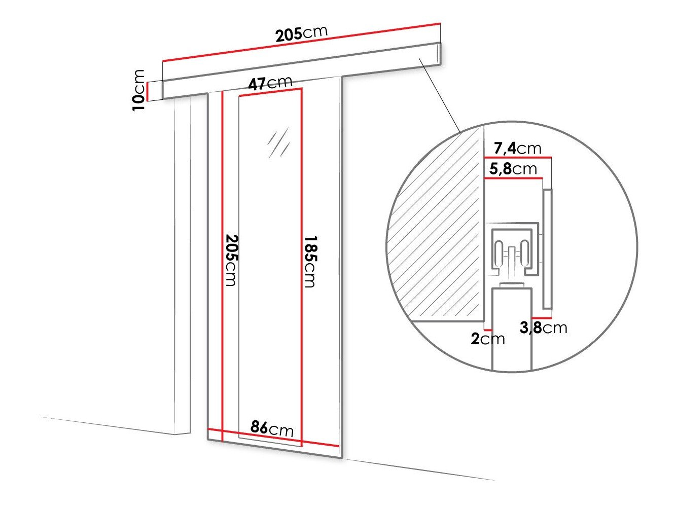 Porte coulissante Closico 169 (Marron)