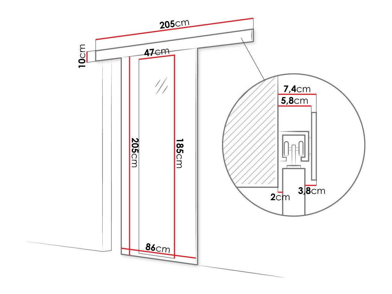 Porte coulissante Closico 169 (Sonoma chêne)