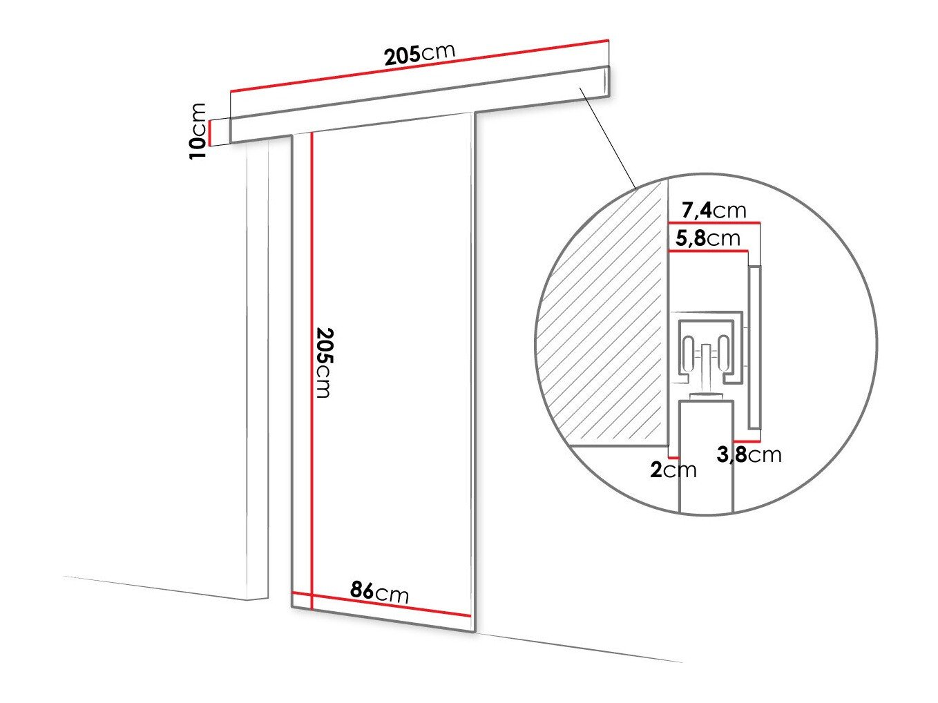 Porte coulissante Closico 171 (Marron)