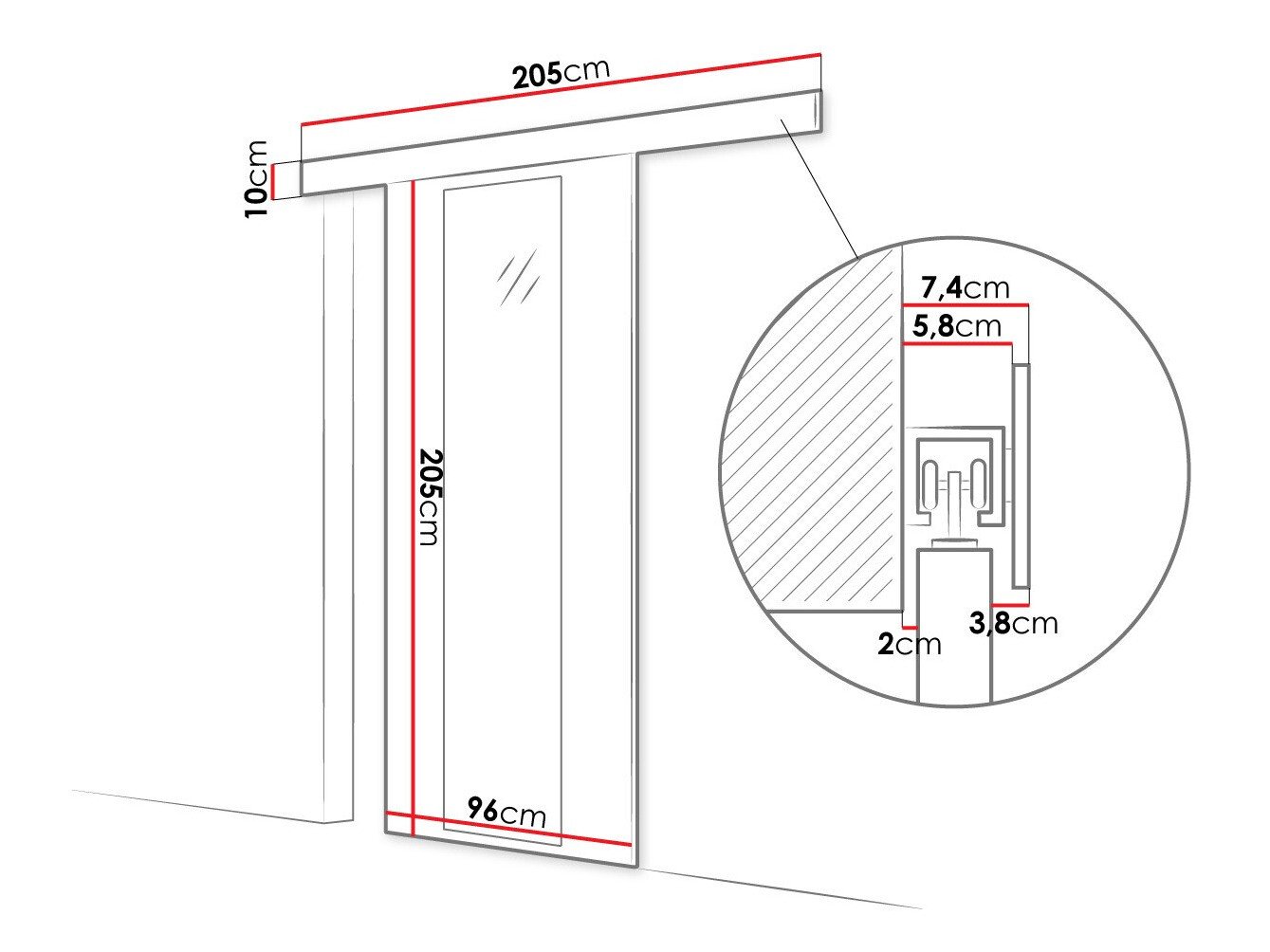 Porte coulissante Closico Portalis IV (Sonoma chêne)