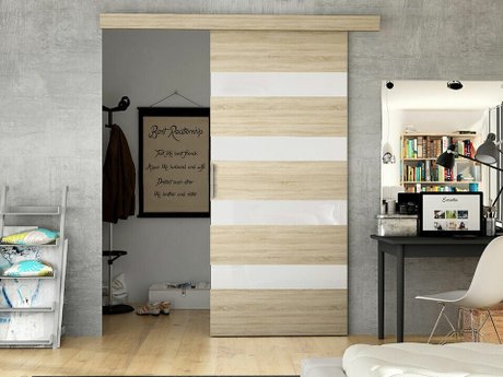 Porte coulissante Closico Portalis V (Sonoma chêne + Blanc)