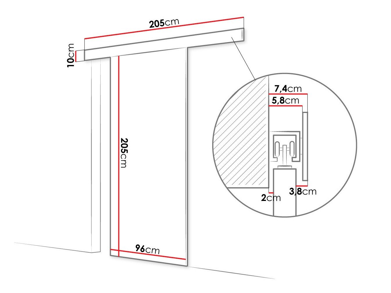 Porte coulissante Closico 177 (Sonoma chêne)