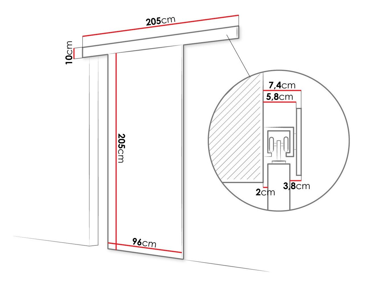 Porte coulissante Closico Portalis II (Blanc)