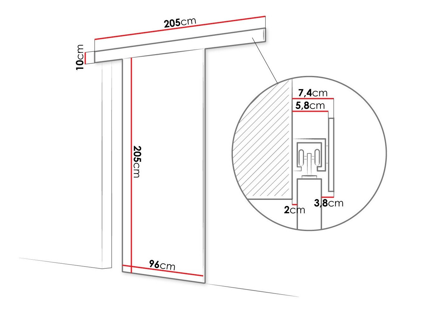 Porte coulissante Closico Portalis II (Noir)
