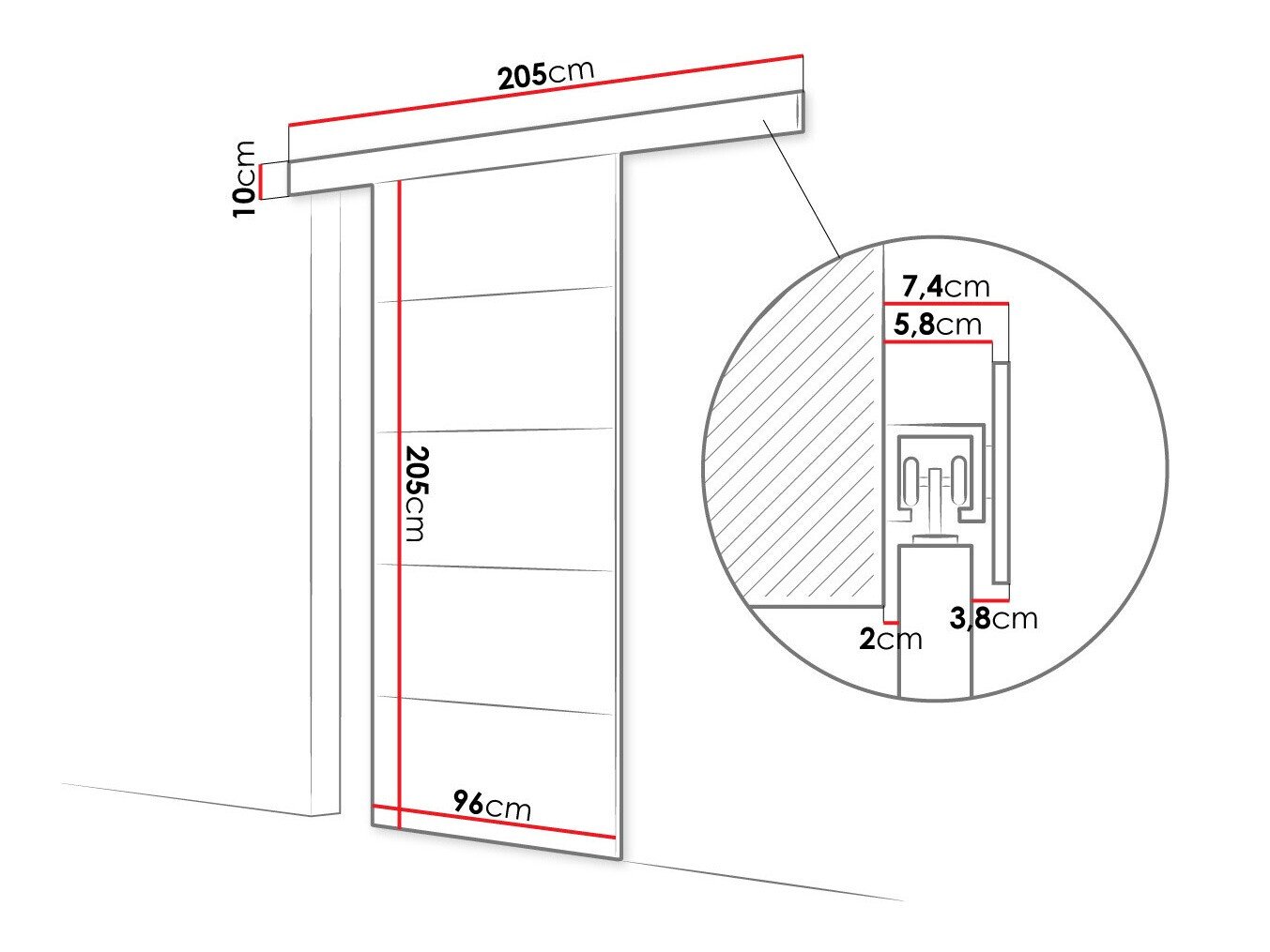 Porte coulissante Closico Portalis III (Sonoma chêne)