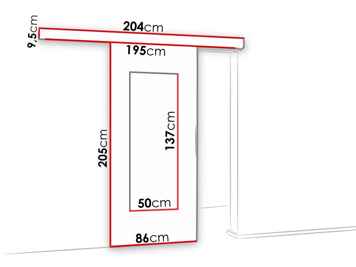 Porte coulissante Dover 131 (Sonoma chêne)