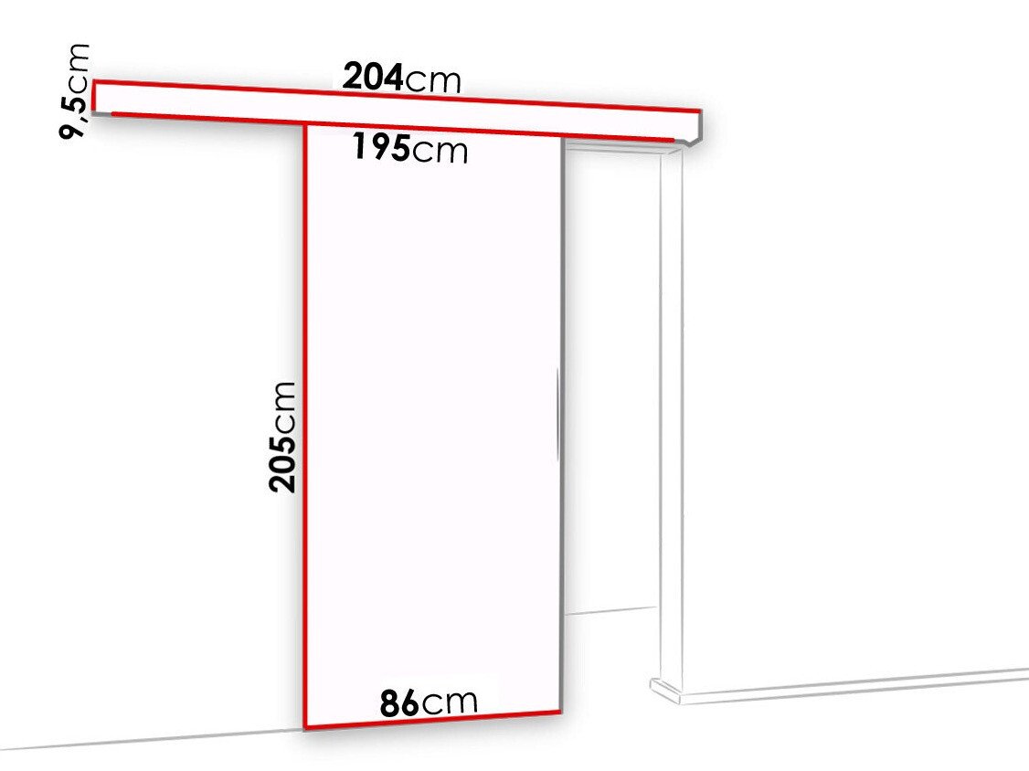 Porte coulissante Dover 120 (Blanc + Noir)