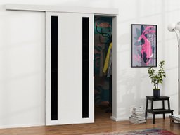 Porte coulissante Dover 121 (Blanc + Noir)