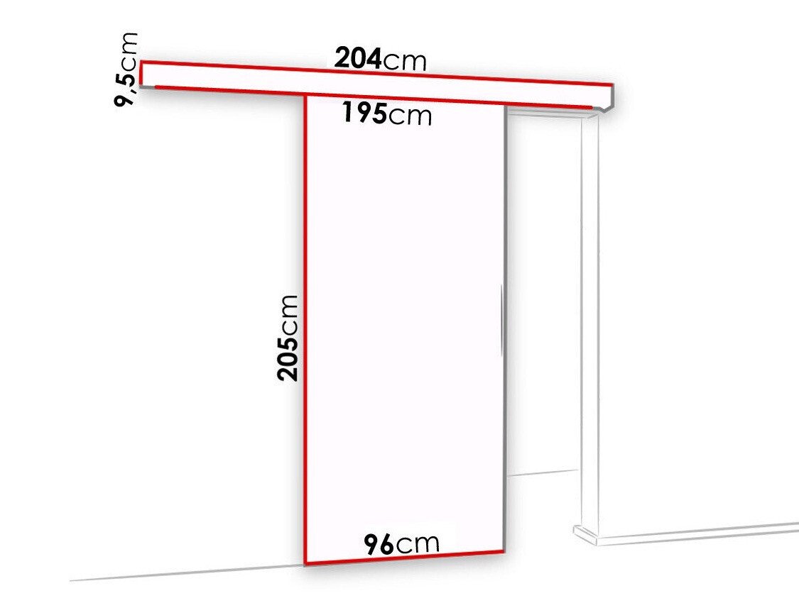Porte coulissante Dover 121 (Blanc + Noir)