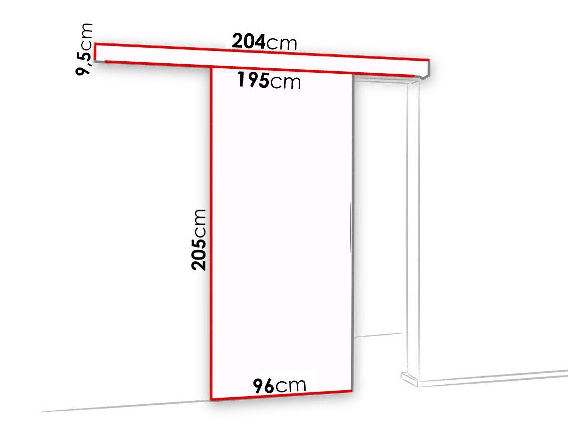 Porte coulissante Dover 121 (Sonoma chêne + Noir)