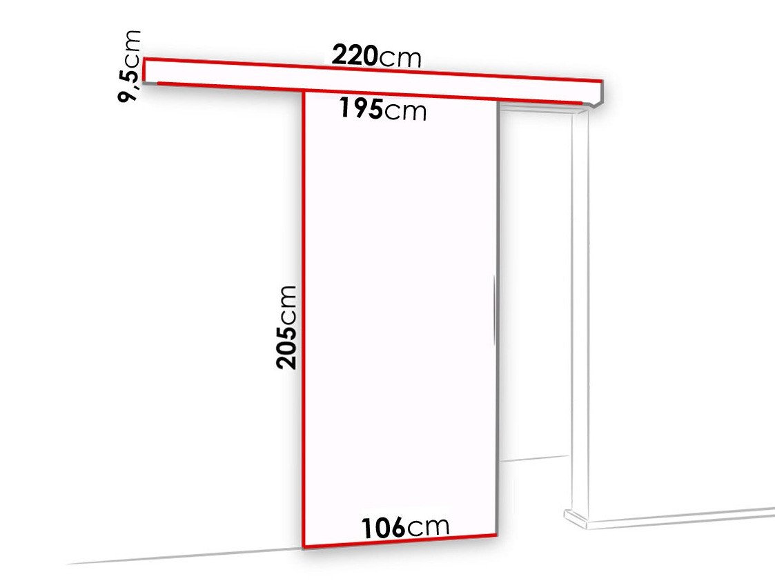 Porte coulissante Dover 122 (Anthracite + Noir)