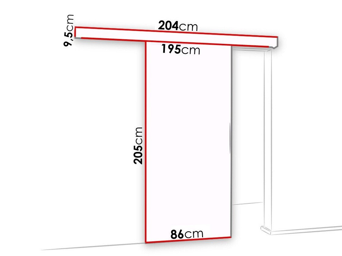 Porte coulissante Dover 123 (Anthracite + Noir)