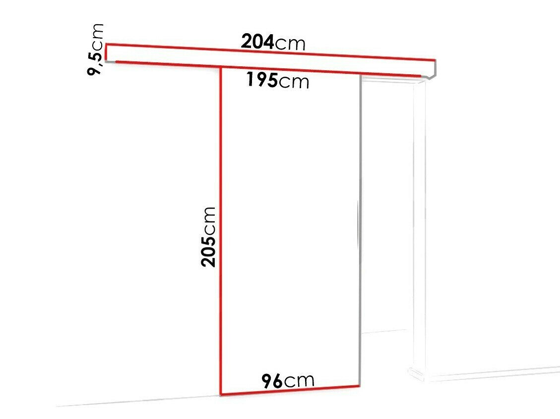 Porte coulissante Dover 124 (Anthracite + Noir)