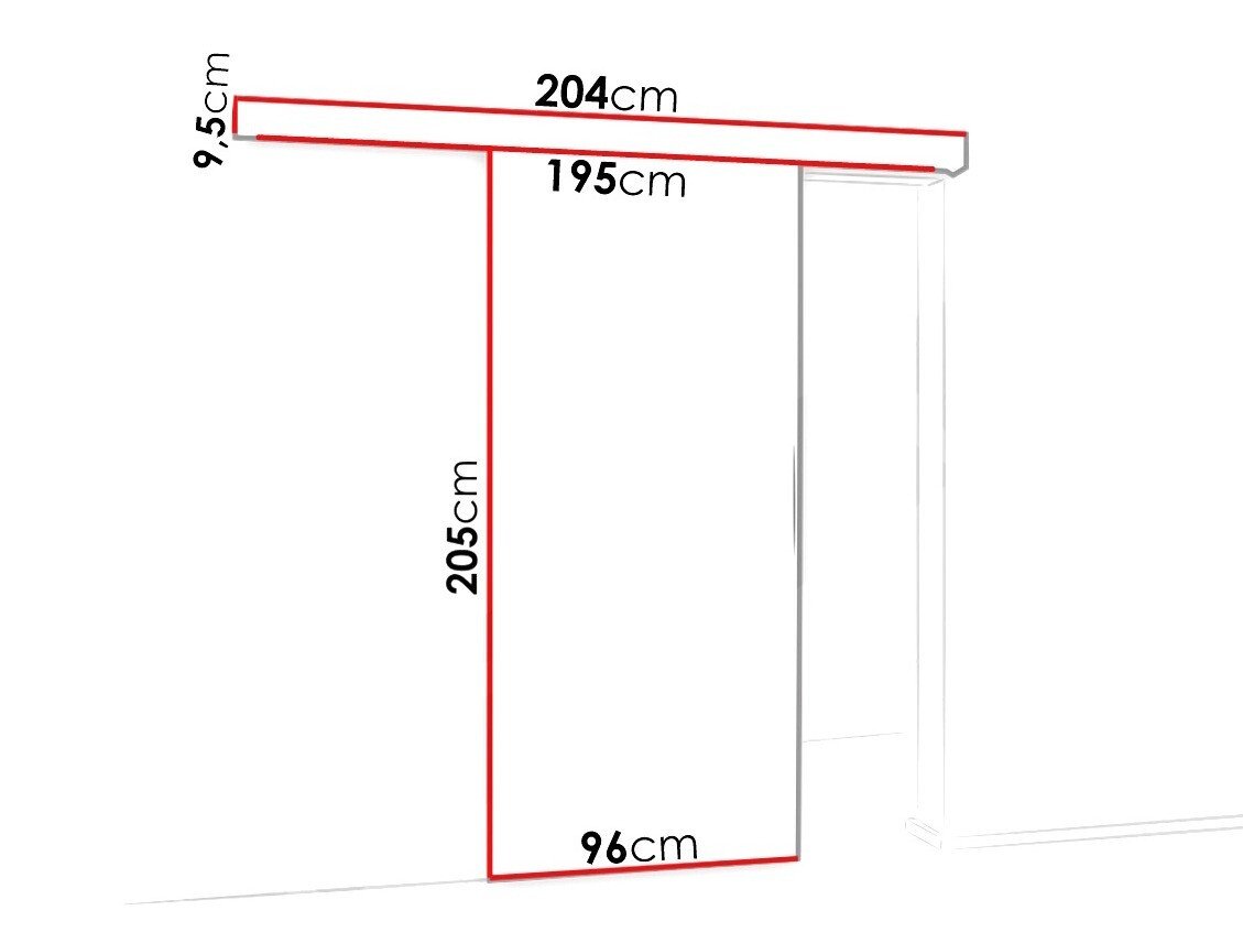Porte coulissante Dover 124 (Sonoma chêne + Noir)