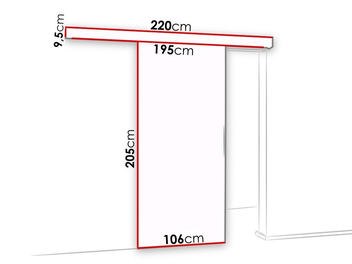 Porte coulissante Dover 126 (Anthracite + Noir)