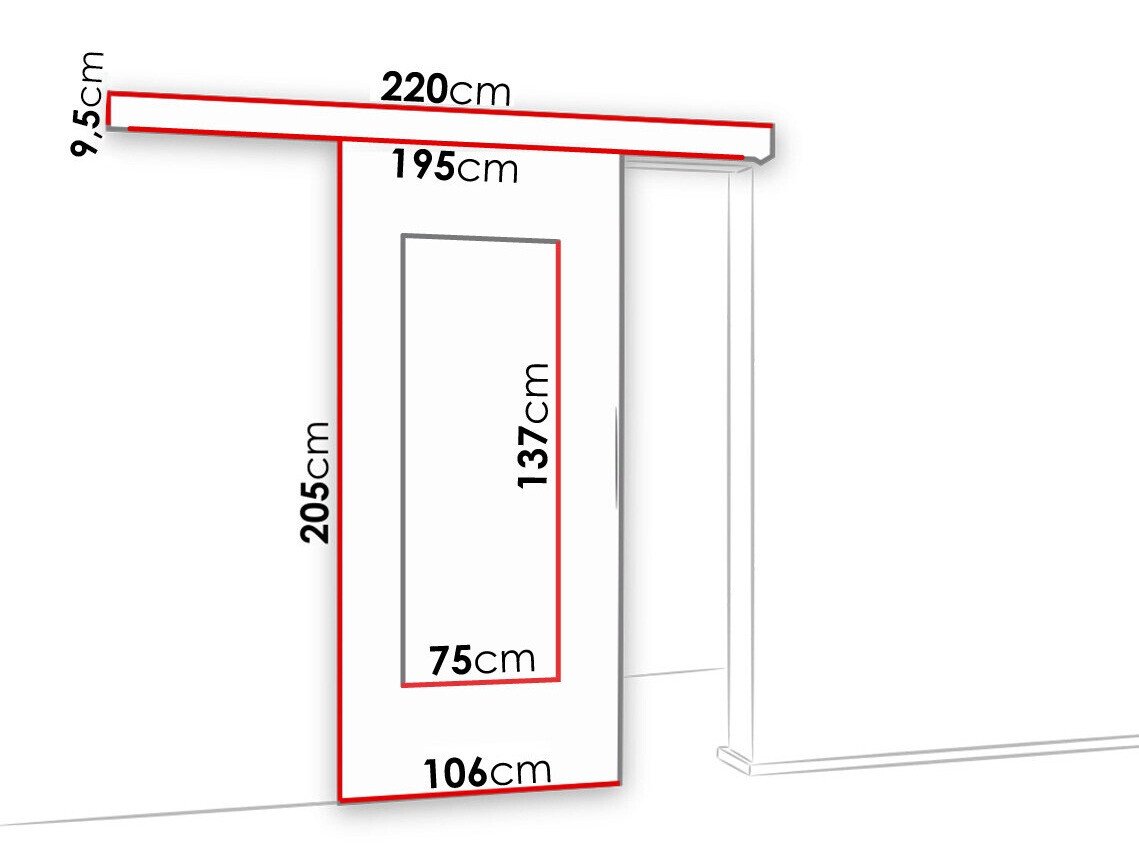 Porte coulissante Dover 132 (Blanc)