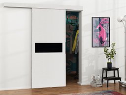 Porte coulissante Dover 127 (Blanc + Noir)