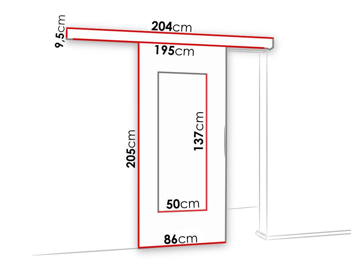 Porte coulissante Dover 128 (Anthracite)