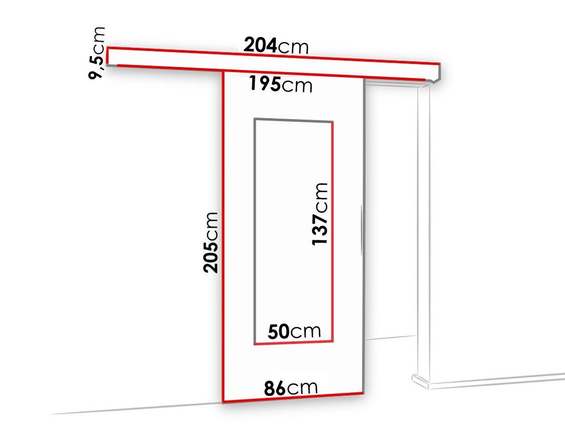 Porte coulissante Dover 128 (Blanc)