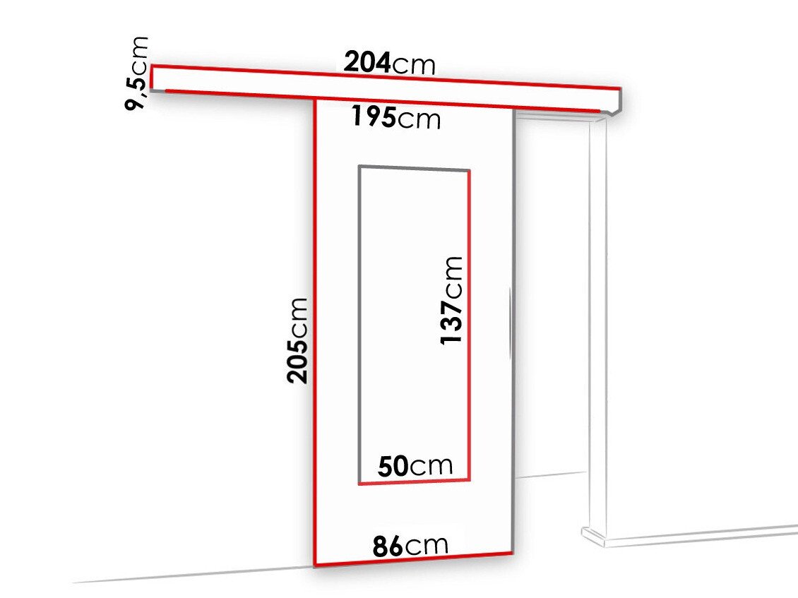 Porte coulissante Dover 128 (Chêne sombre)