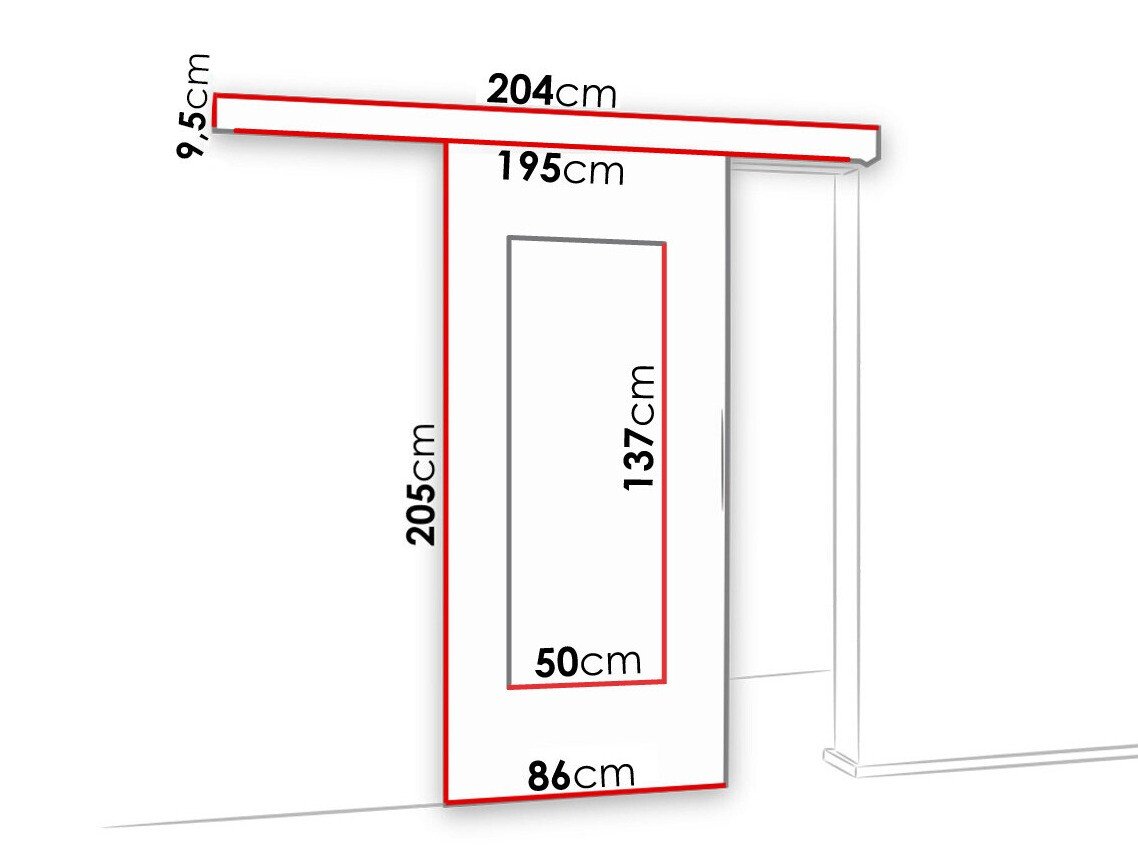Porte coulissante Dover 128 (Sonoma chêne)