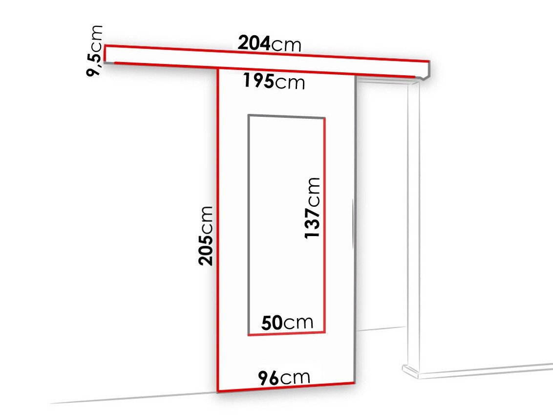 Porte coulissante Dover 129 (Chêne sombre)
