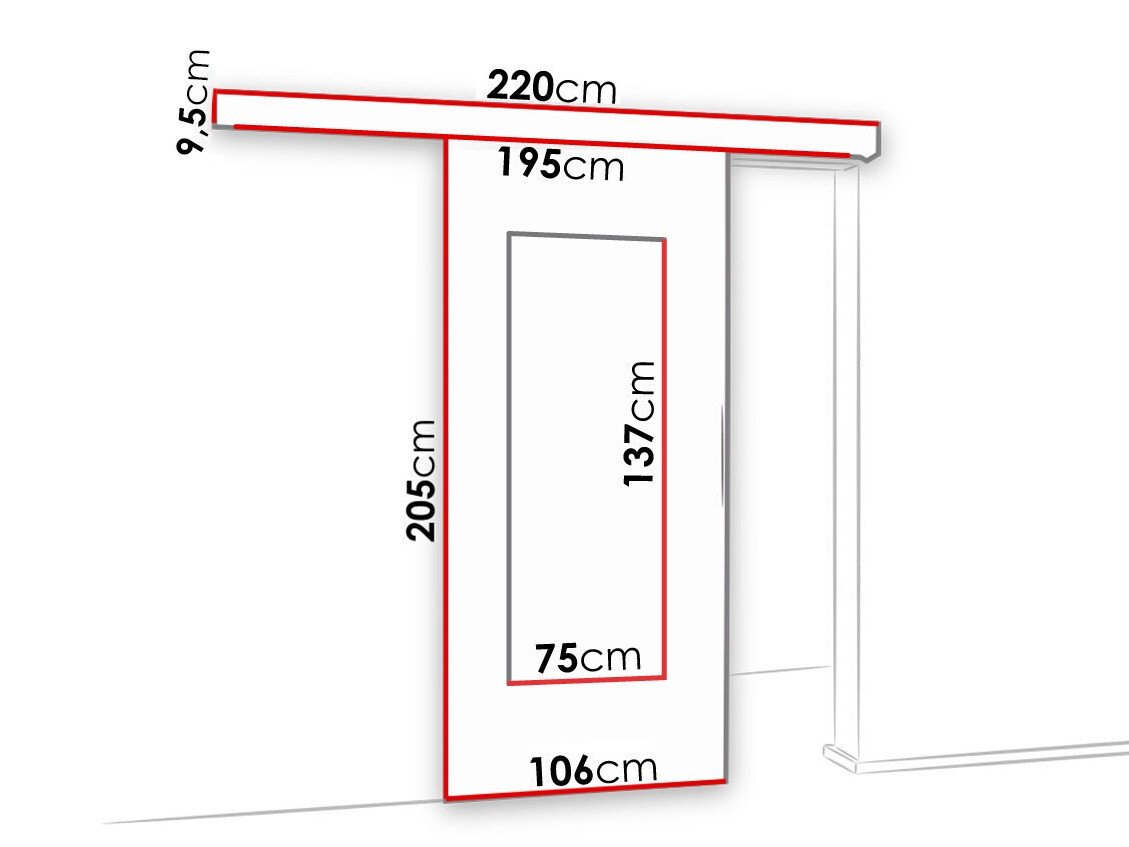 Porte coulissante Dover 130 (Anthracite)
